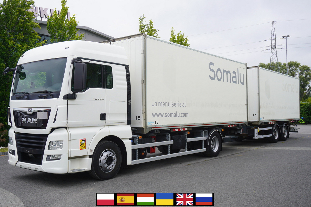 MAN TGX 18.430 / 18 EPAL box / Fruehauf 18 EPAL box trailer / 2021 - Dobozos felépítményű teherautó: 1 kép. MAN TGX 18.430 / 18 EPAL box / Fruehauf 18 EPAL box trailer / 2021 - Dobozos felépítményű teherautó: 1 kép.