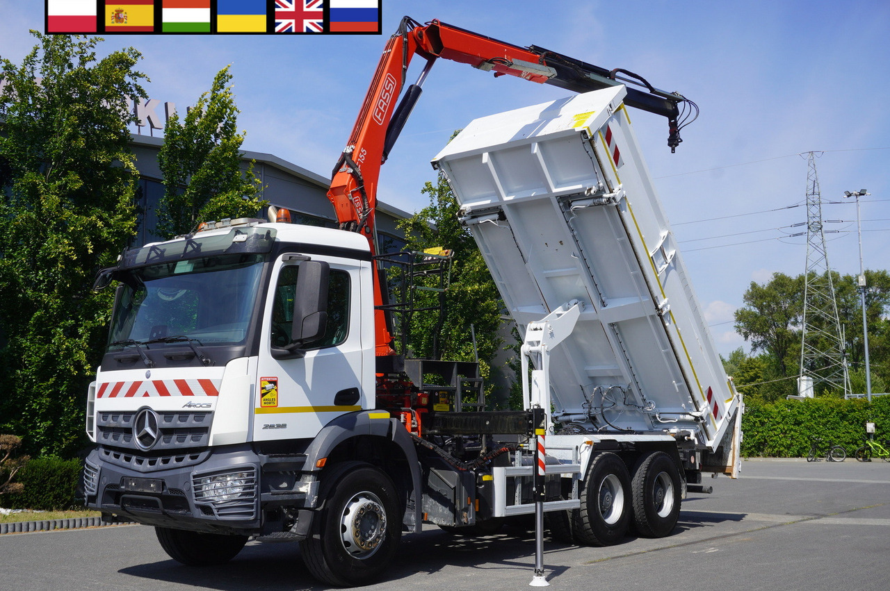 MERCEDES-BENZ AROCS 2636 / Fassi F155A.0.22 crane 6t / 120 tho. km / 3-sided dump truck / 2 x Bordmatic - Darus autó: 1 kép. MERCEDES-BENZ AROCS 2636 / Fassi F155A.0.22 crane 6t / 120 tho. km / 3-sided dump truck / 2 x Bordmatic - Darus autó: 1 kép.