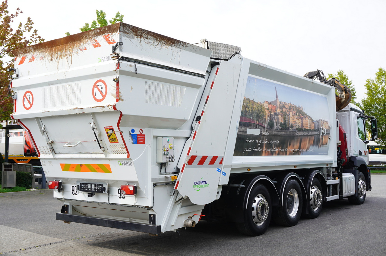 Szippantós autó MERCEDES-BENZ Antos 3240 8x2 / Tajfun 5T crane / Farid Industries garbage truck/ 3 steered axles: 7 kép.