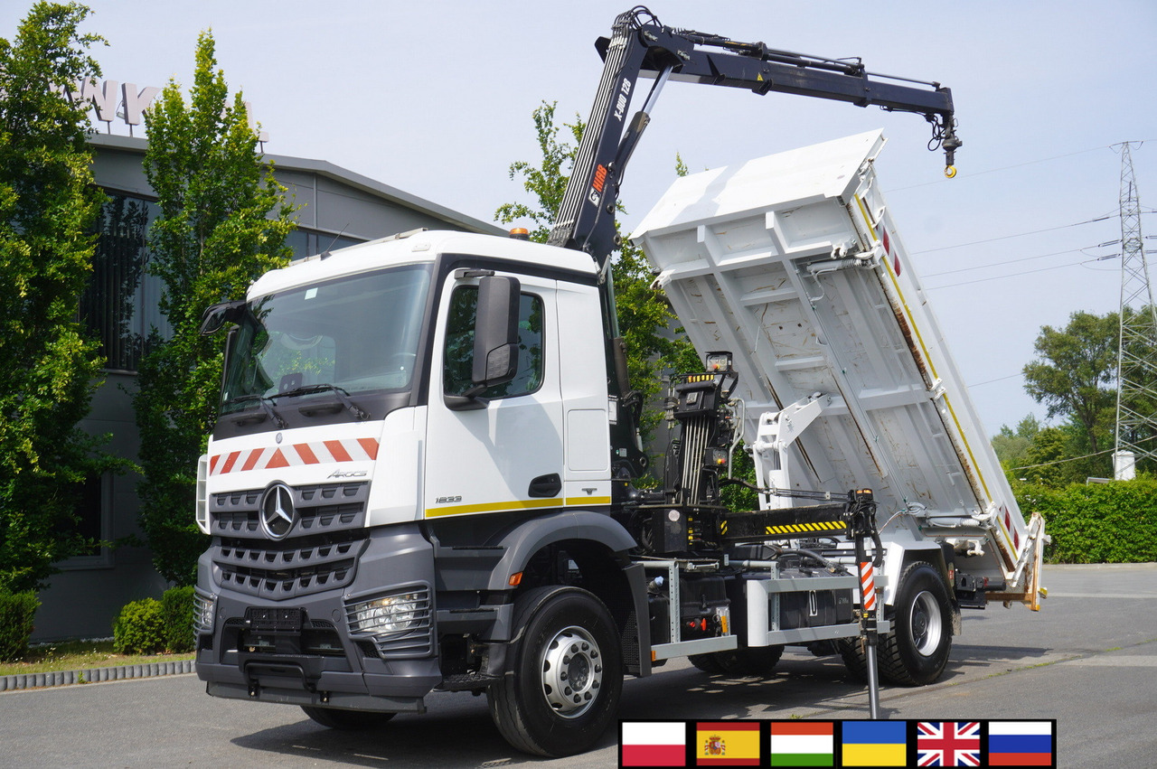 MERCEDES-BENZ Arocs 1833 / 87,000 km!!! / Hds HIAB X-DUO 128 B-2 / three-sided tipper - Darus autó, Darus autó: 1 kép. MERCEDES-BENZ Arocs 1833 / 87,000 km!!! / Hds HIAB X-DUO 128 B-2 / three-sided tipper - Darus autó, Darus autó: 1 kép.