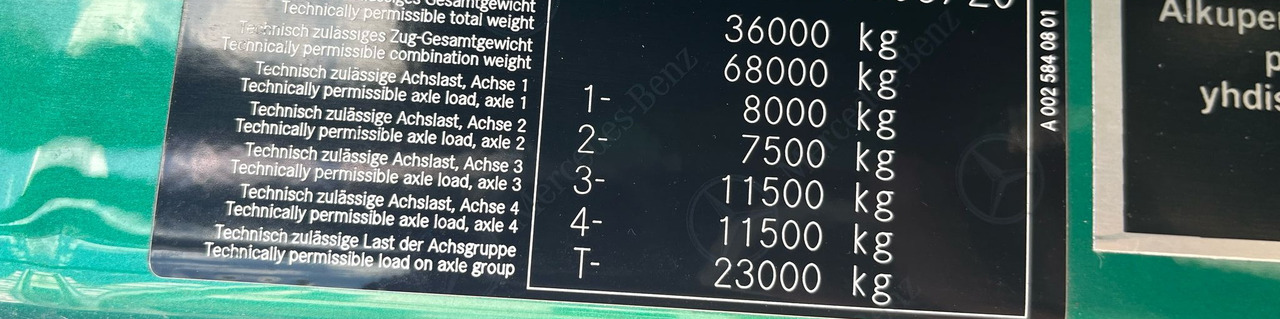 Mercedes-Benz Arocs 3563 8 × 4 / 630 HP / steered axle / Logging superstructure - Darus autó: 2 kép. Mercedes-Benz Arocs 3563 8 × 4 / 630 HP / steered axle / Logging superstructure - Darus autó: 2 kép.