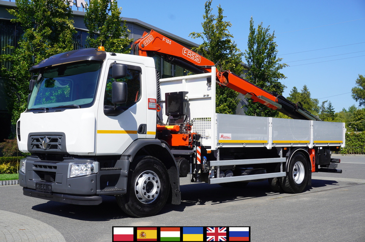 RENAULT C280 DTI 8 / FASSI crane 5.6 T / range 8 m / Flatbed 15 EPAL - Platós teherautó, Darus autó: 1 kép. RENAULT C280 DTI 8 / FASSI crane 5.6 T / range 8 m / Flatbed 15 EPAL - Platós teherautó, Darus autó: 1 kép.