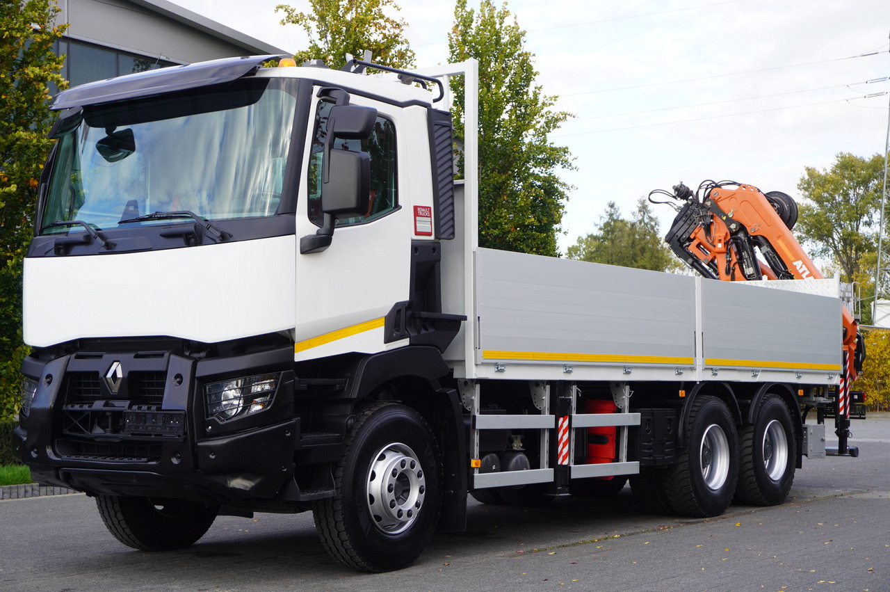 RENAULT C380 Comfort 6x4 / Atlas 172.3E crane / Range 12.3 m / capacity 6.1 t / Flatbed 17 EPAL - Darus autó: 2 kép. RENAULT C380 Comfort 6x4 / Atlas 172.3E crane / Range 12.3 m / capacity 6.1 t / Flatbed 17 EPAL - Darus autó: 2 kép.