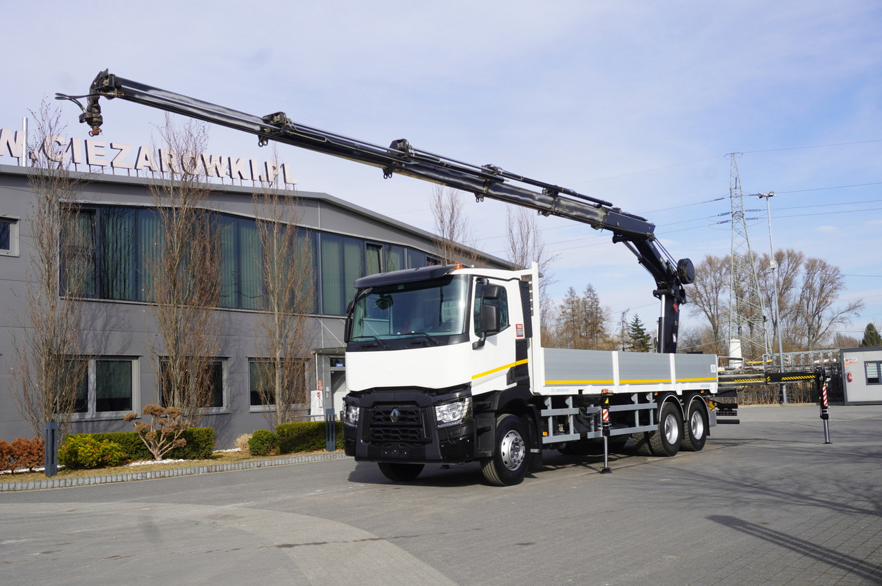 RENAULT C430 / HIAB 244 EP-5 HIDUO crane 8400 kg 15 m / Platform with stanchions - Darus autó: 1 kép. RENAULT C430 / HIAB 244 EP-5 HIDUO crane 8400 kg 15 m / Platform with stanchions - Darus autó: 1 kép.