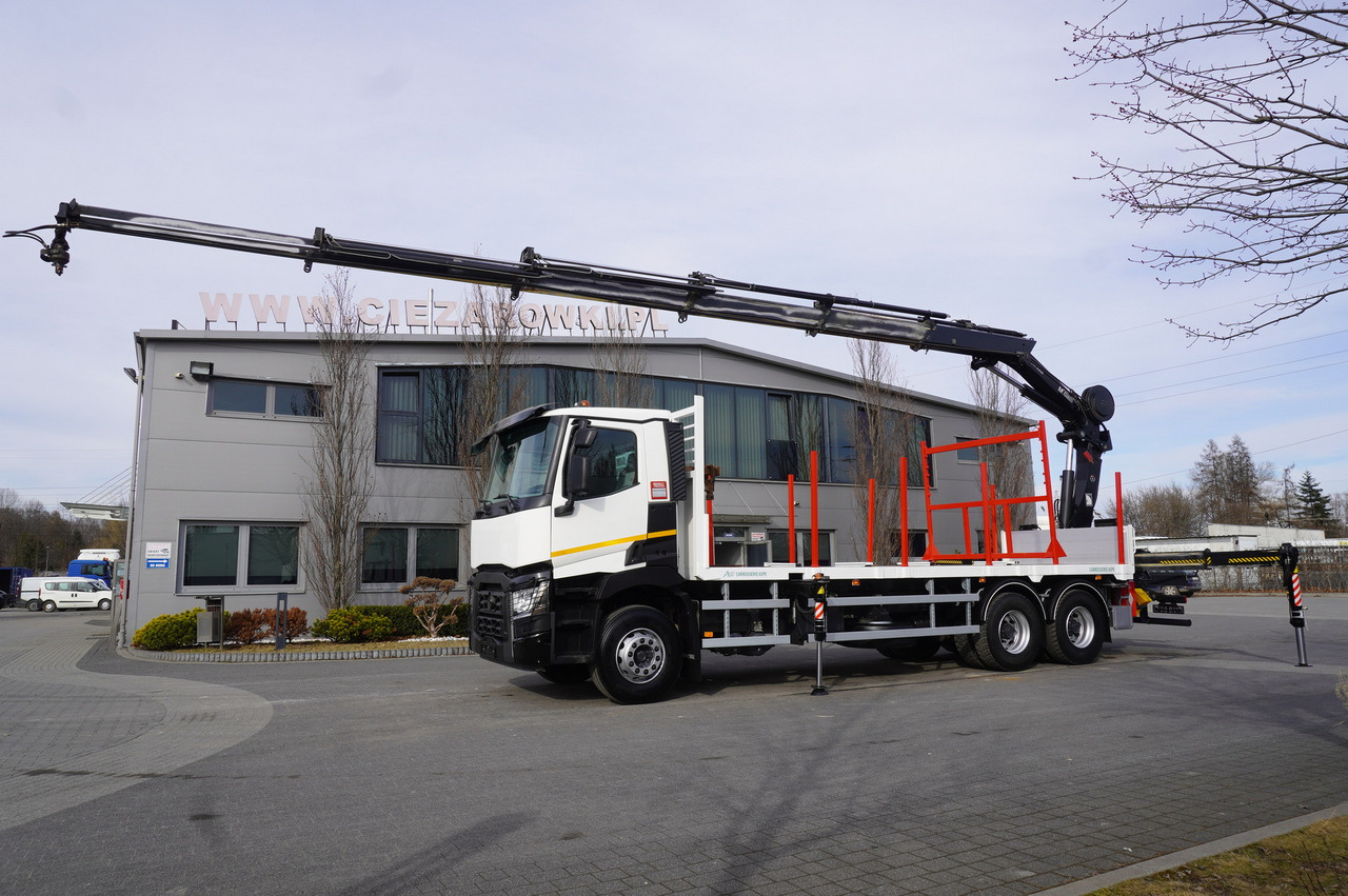 RENAULT C430 / HIAB 244 EP-5 HIDUO crane 8400 kg 15 m / Platform with stanchions - Darus autó: 5 kép. RENAULT C430 / HIAB 244 EP-5 HIDUO crane 8400 kg 15 m / Platform with stanchions - Darus autó: 5 kép.
