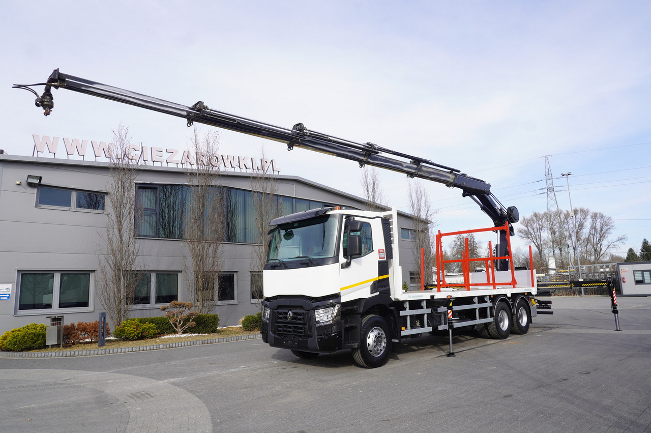 RENAULT C430 / HIAB 244 EP-5 HIDUO crane 8400 kg 15 m / Platform with stanchions - Erdészeti pótkocsi: 2 kép. RENAULT C430 / HIAB 244 EP-5 HIDUO crane 8400 kg 15 m / Platform with stanchions - Erdészeti pótkocsi: 2 kép.