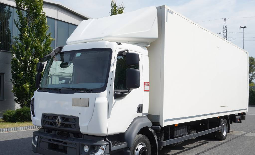 RENAULT D12 E6 / Container 18 pallets / tail lift - Dobozos felépítményű teherautó: 1 kép. RENAULT D12 E6 / Container 18 pallets / tail lift - Dobozos felépítményű teherautó: 1 kép.
