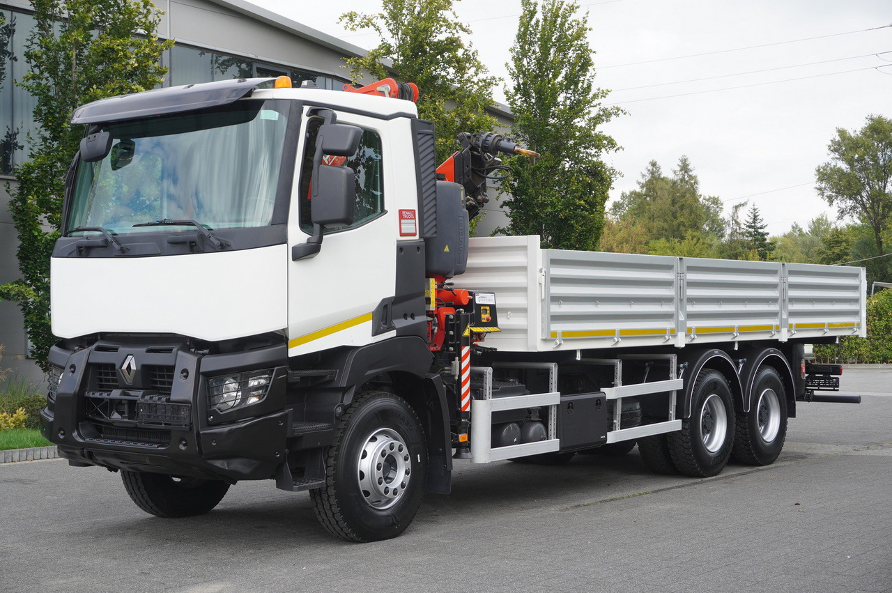 RENAULT K380 6×4 / FASSI F175 crane 7.85 t / 120 thousand km! / 2-sided tipper - Billenőplatós teherautó, Darus autó: 3 kép. RENAULT K380 6×4 / FASSI F175 crane 7.85 t / 120 thousand km! / 2-sided tipper - Billenőplatós teherautó, Darus autó: 3 kép.