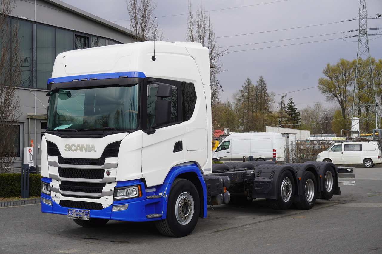 SCANIA G500 8x2 / 2nd axis steered / Chassis 8.35 m / 2021 - Alvaz teherautó: 1 kép. SCANIA G500 8x2 / 2nd axis steered / Chassis 8.35 m / 2021 - Alvaz teherautó: 1 kép.