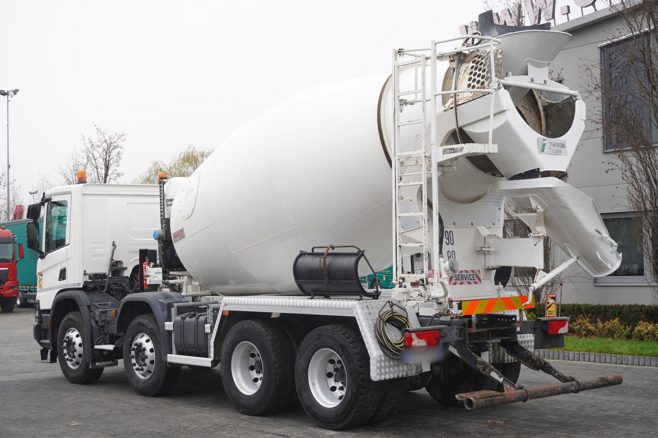 SCANIA P410 XT 8x4 / 80 tho. km!!! / SCHWING-STATTER AM 9 FHC 9 m3 concrete mixer - Betonmixer: 4 kép. SCANIA P410 XT 8x4 / 80 tho. km!!! / SCHWING-STATTER AM 9 FHC 9 m3 concrete mixer - Betonmixer: 4 kép.
