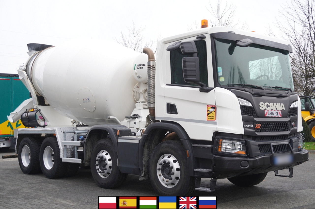 SCANIA P410 XT 8x4 / 80 tho. km!!! / SCHWING-STATTER AM 9 FHC 9 m3 concrete mixer - Betonmixer: 1 kép. SCANIA P410 XT 8x4 / 80 tho. km!!! / SCHWING-STATTER AM 9 FHC 9 m3 concrete mixer - Betonmixer: 1 kép.