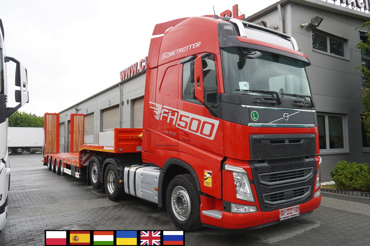 VOLVO FH 500 / BRAND-NEW Kässbohrer LB3E low-bed semi-trailer / 500 HP - Autószállító teherautó: 1 kép. VOLVO FH 500 / BRAND-NEW Kässbohrer LB3E low-bed semi-trailer / 500 HP - Autószállító teherautó: 1 kép.