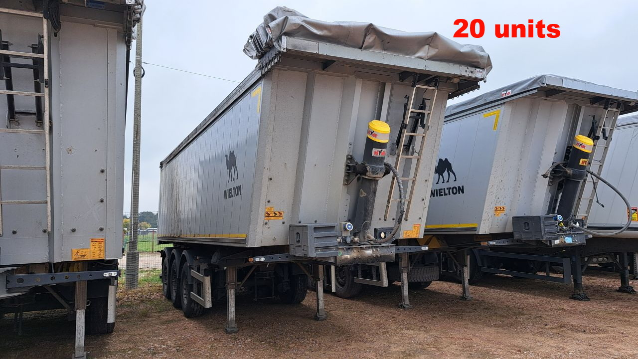 WIELTON NW-3 / weight 6.2 t / capacity 38m3 / Electrically folded roof / Teflon / 20 units, 2022 - Félpótkocsi billenőplatós: 1 kép. WIELTON NW-3 / weight 6.2 t / capacity 38m3 / Electrically folded roof / Teflon / 20 units, 2022 - Félpótkocsi billenőplatós: 1 kép.