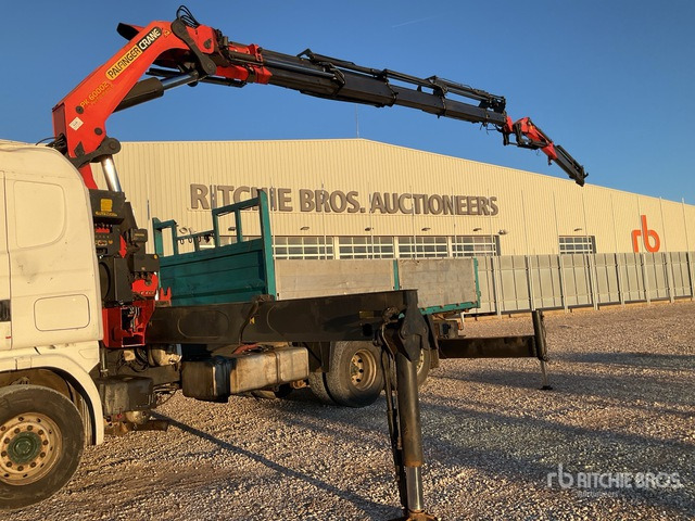 2003 Scania R124L 2007 Palfinger PK60002 19000 kg ... Flatbed Truck with Crane - Platós teherautó, Darus autó: 5 kép. 2003 Scania R124L 2007 Palfinger PK60002 19000 kg ... Flatbed Truck with Crane - Platós teherautó, Darus autó: 5 kép.