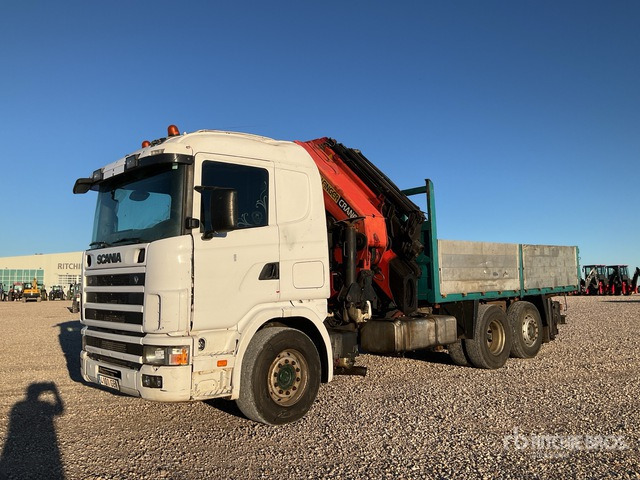 2003 Scania R124L 2007 Palfinger PK60002 19000 kg ... Flatbed Truck with Crane - Platós teherautó, Darus autó: 3 kép. 2003 Scania R124L 2007 Palfinger PK60002 19000 kg ... Flatbed Truck with Crane - Platós teherautó, Darus autó: 3 kép.