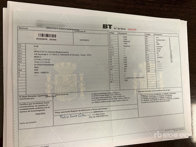 2022 Merlo TF45.11T-170 Telehandler - Teleszkópos rakodó: 1 kép. 2022 Merlo TF45.11T-170 Telehandler - Teleszkópos rakodó: 1 kép.