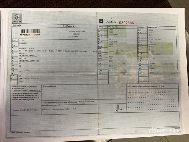 2011 Renault Master DCI100 Cargo Van - Kisteherautó: 2 kép. 2011 Renault Master DCI100 Cargo Van - Kisteherautó: 2 kép.