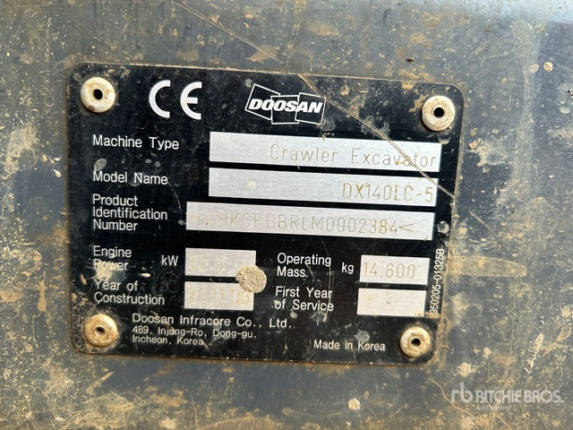 2021 Doosan DX140LC-5 Tracked Excavator - Lánctalpas kotró: 2 kép. 2021 Doosan DX140LC-5 Tracked Excavator - Lánctalpas kotró: 2 kép.