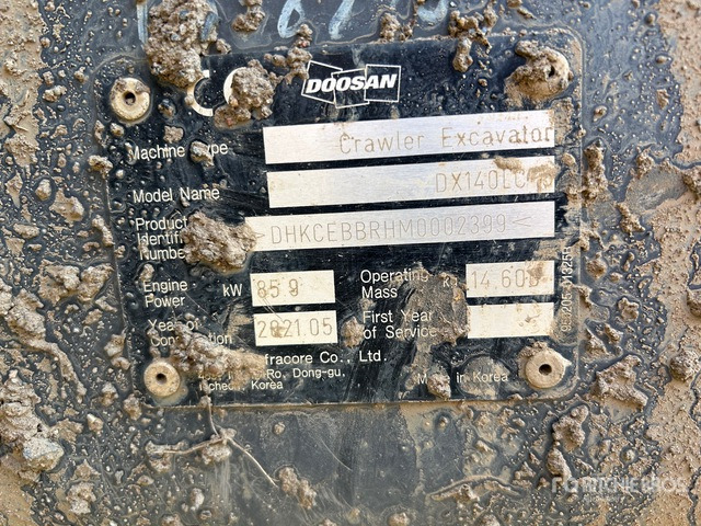 2021 Doosan DX140LC-5 Tracked Excavator - Lánctalpas kotró: 2 kép. 2021 Doosan DX140LC-5 Tracked Excavator - Lánctalpas kotró: 2 kép.