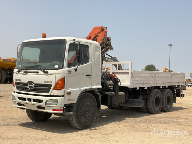 2007 Hino 500 Palfinger PK1000 4.5 ton Knuckl ... Flatbed Truck with Crane - Platós teherautó, Darus autó: 2 kép. 2007 Hino 500 Palfinger PK1000 4.5 ton Knuckl ... Flatbed Truck with Crane - Platós teherautó, Darus autó: 2 kép.