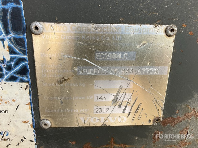 2012 Volvo EC290BLC - Lánctalpas kotró: 3 kép. 2012 Volvo EC290BLC - Lánctalpas kotró: 3 kép.