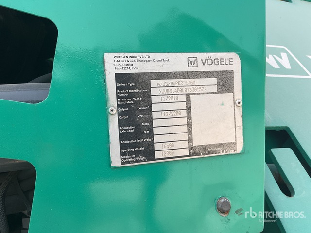 2018 Vogele Super 1400 Track Asphalt Paver - Szárzúzó/ Mulcsozó: 1 kép. 2018 Vogele Super 1400 Track Asphalt Paver - Szárzúzó/ Mulcsozó: 1 kép.
