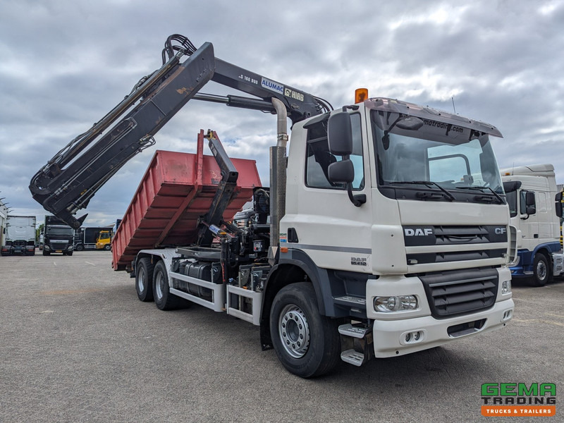 DAF CF85.410 6x4 Dagcab Euro5 EEV - Hiab Haakarm + Hiab 166E-2 DUO - Vangmuil - Horgos rakodó teherautó, Darus autó: 2 kép. DAF CF85.410 6x4 Dagcab Euro5 EEV - Hiab Haakarm + Hiab 166E-2 DUO - Vangmuil - Horgos rakodó teherautó, Darus autó: 2 kép.