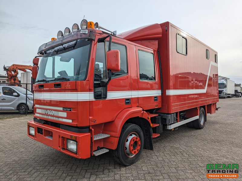 Iveco Tector ML120E24D 4x2 Euro3 DubbelCabine - Paardenwagen 3-Paards - Kleedruimte - Hydraulische klep- TOP! - Lószállító kamion: 2 kép. Iveco Tector ML120E24D 4x2 Euro3 DubbelCabine - Paardenwagen 3-Paards - Kleedruimte - Hydraulische klep- TOP! - Lószállító kamion: 2 kép.