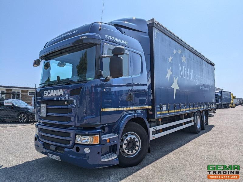 Scania G360 6x2/4 Streamline Euro6 - Retarder - Schuifzeilenbak 8.2M + Laadklep 1500kg - Smart Tacho V2 - Ponyvás teherautó: 1 kép. Scania G360 6x2/4 Streamline Euro6 - Retarder - Schuifzeilenbak 8.2M + Laadklep 1500kg - Smart Tacho V2 - Ponyvás teherautó: 1 kép.