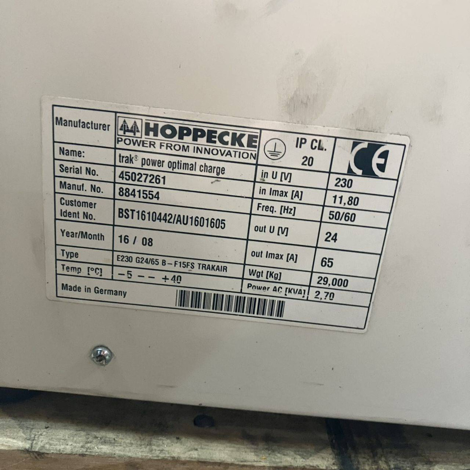 Hoppecke E230 G24/65 B-F15FS Trak power Optimal Charge (2) - Alkatrész - Anyagmozgató gép: 5 kép. Hoppecke E230 G24/65 B-F15FS Trak power Optimal Charge (2) - Alkatrész - Anyagmozgató gép: 5 kép.