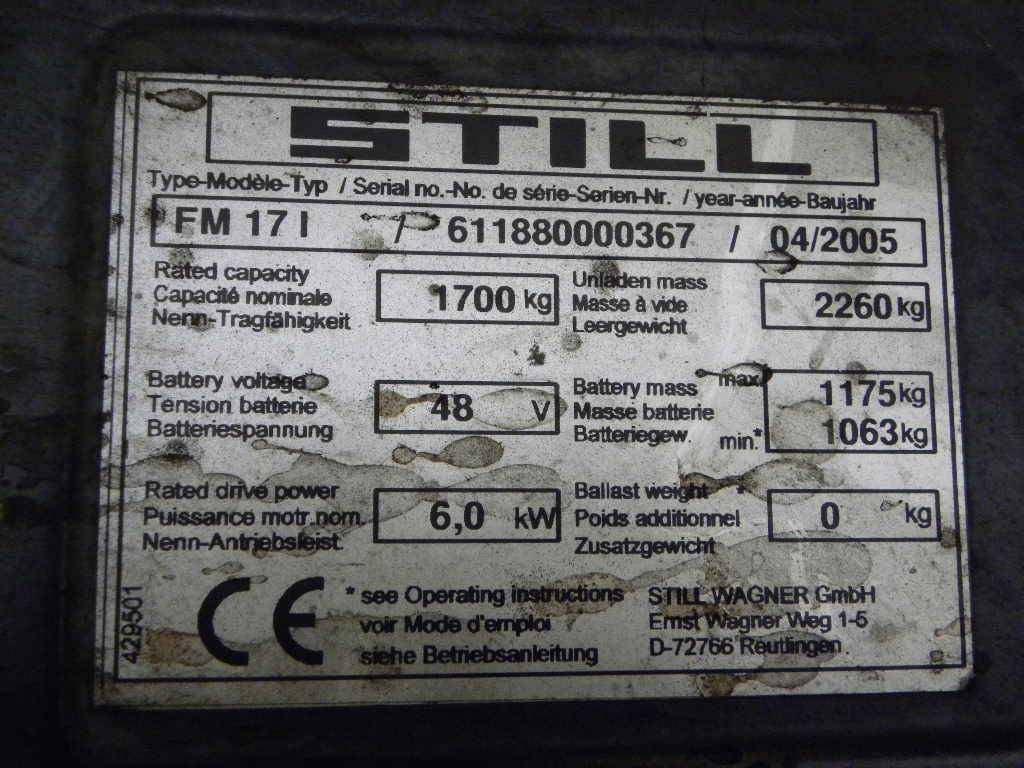 Cover for Still FM 171 - Karosszéria és külső - Anyagmozgató gép: 2 kép. Cover for Still FM 171 - Karosszéria és külső - Anyagmozgató gép: 2 kép.