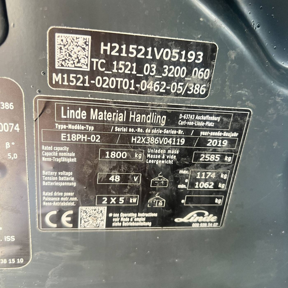 Elektromos targonca Linde E18PH (386-02) EVO: 8 kép. Elektromos targonca Linde E18PH (386-02) EVO: 8 kép.