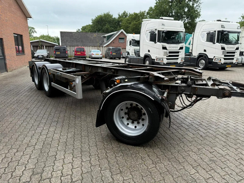 GS Meppel 28T Kiepende containeraanhangwagen! 640cm systeemlengte Centrale smering - Félpótkocsi cserefelépítményes: 4 kép. GS Meppel 28T Kiepende containeraanhangwagen! 640cm systeemlengte Centrale smering - Félpótkocsi cserefelépítményes: 4 kép.