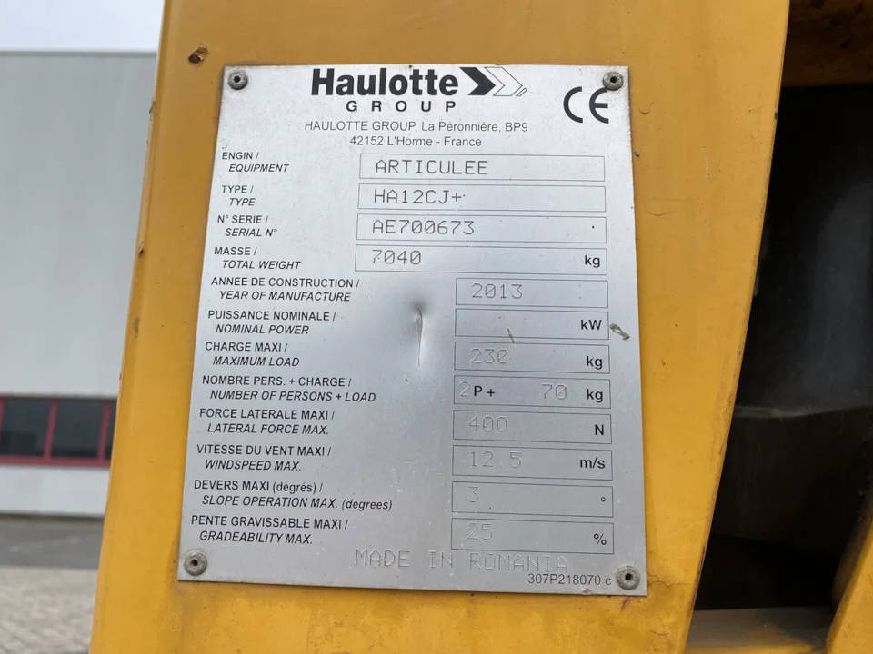 HAULOTTE HA 12 CJ+ - Személyemelő: 4 kép. HAULOTTE HA 12 CJ+ - Személyemelő: 4 kép.