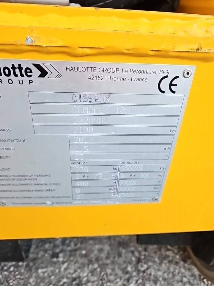 Haulotte Compact 10 N - Ollós emelő: 5 kép. Haulotte Compact 10 N - Ollós emelő: 5 kép.