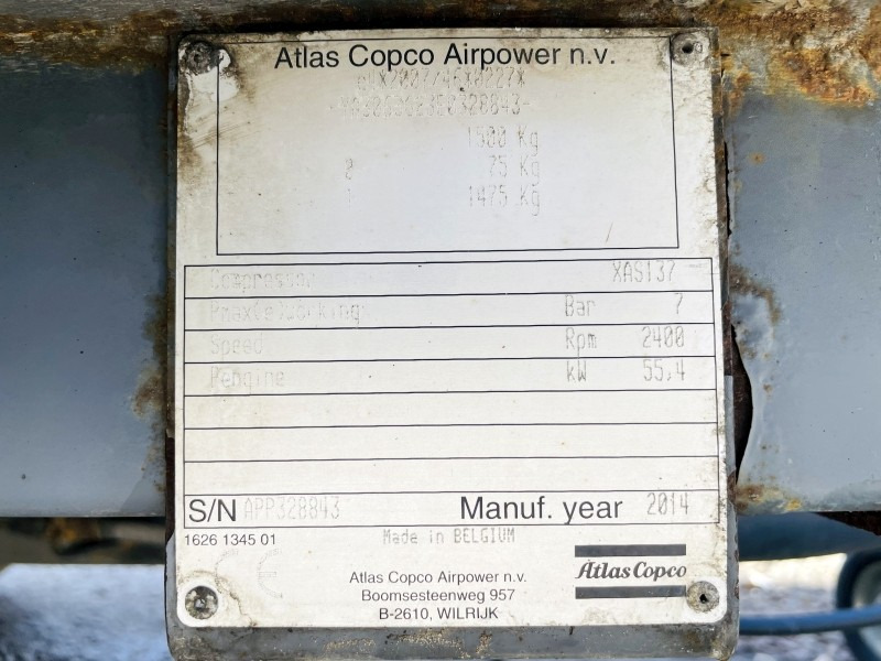 Atlas Copco XAS 137 Kd (3755) - Légkompresszor: 3 kép. Atlas Copco XAS 137 Kd (3755) - Légkompresszor: 3 kép.