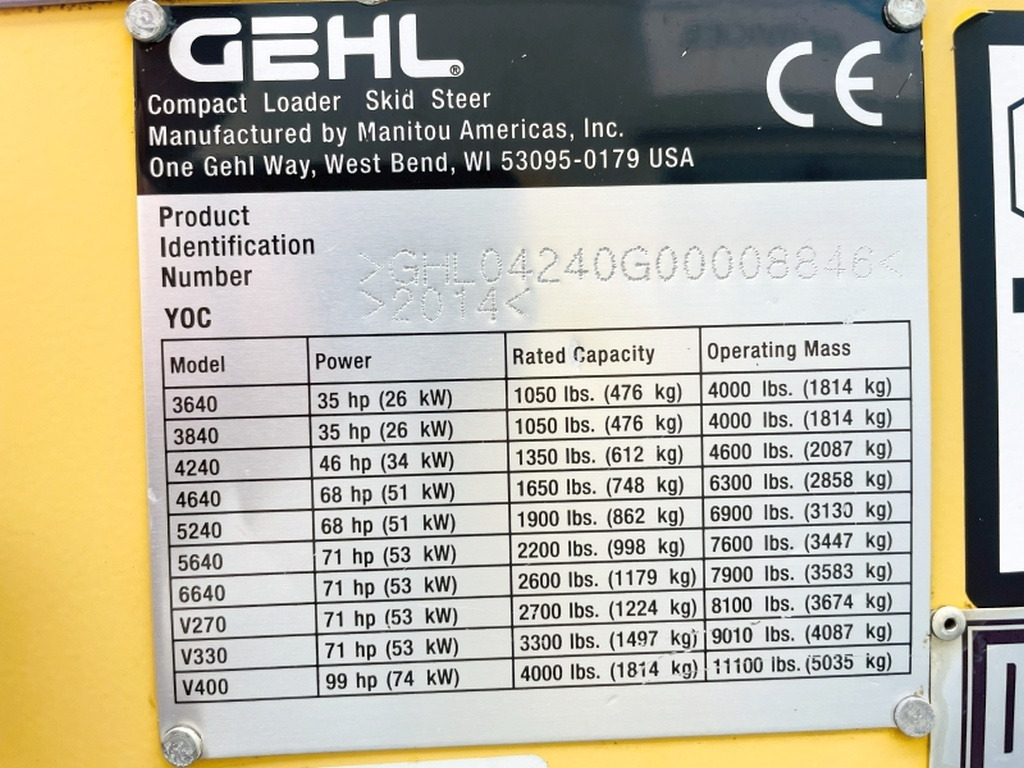 Gehl SL4240 (4035) - Mini homlokrakodó: 3 kép. Gehl SL4240 (4035) - Mini homlokrakodó: 3 kép.