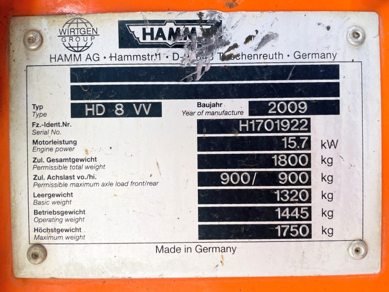 Hamm HD8 VV (3821) - Úthenger: 3 kép. Hamm HD8 VV (3821) - Úthenger: 3 kép.
