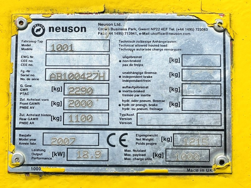 Neuson 1001 (3631) - Minidömper: 3 kép. Neuson 1001 (3631) - Minidömper: 3 kép.