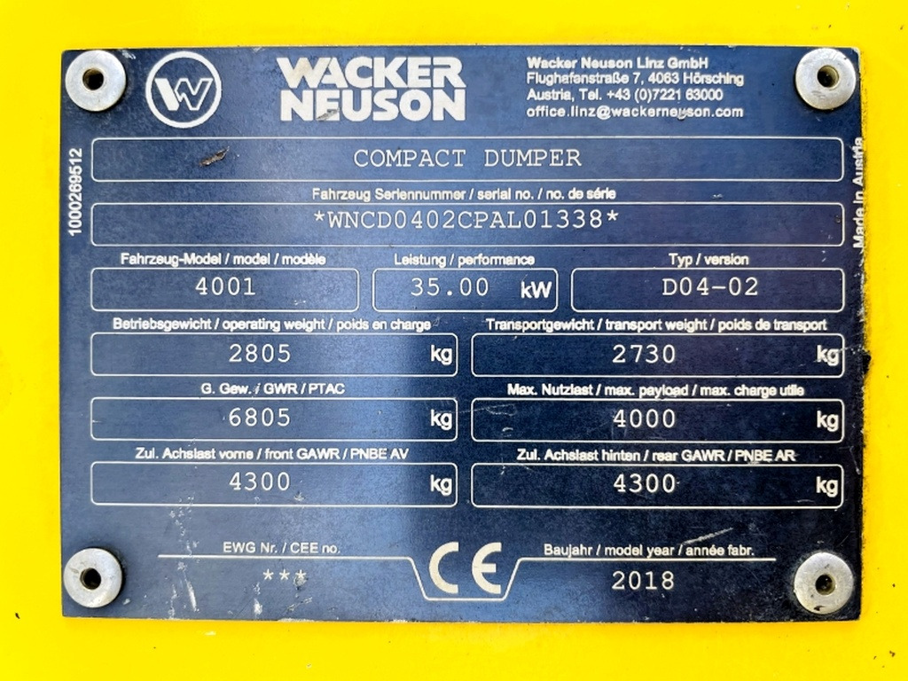 Neuson 4001 (3941) - Minidömper: 3 kép. Neuson 4001 (3941) - Minidömper: 3 kép.
