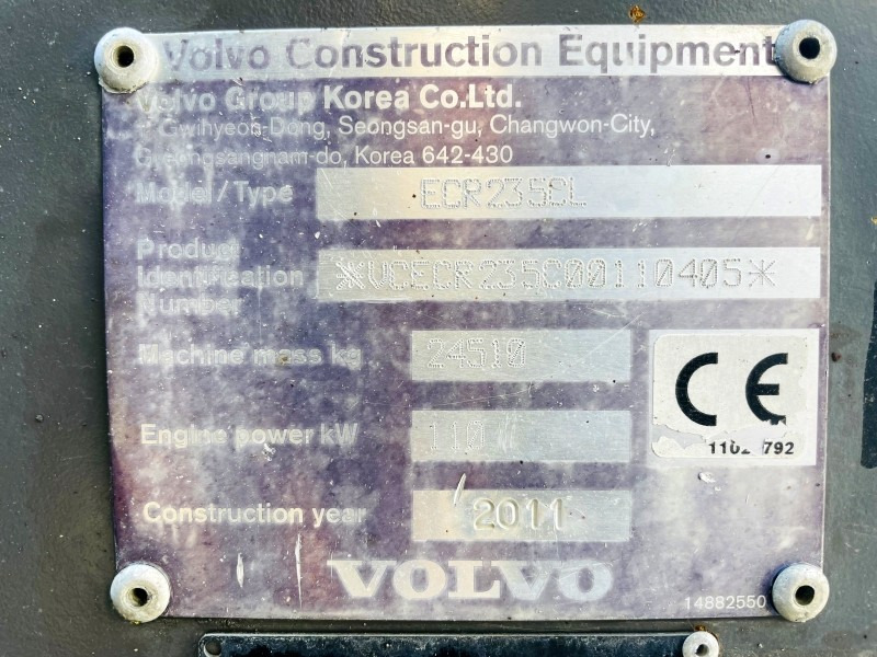 Volvo ECR235CL (3445) - Lánctalpas kotró: 3 kép. Volvo ECR235CL (3445) - Lánctalpas kotró: 3 kép.