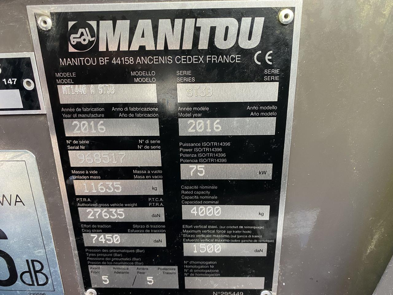 Teleszkópos rakodó Manitou MT1440A ST3B: 10 kép. Teleszkópos rakodó Manitou MT1440A ST3B: 10 kép.