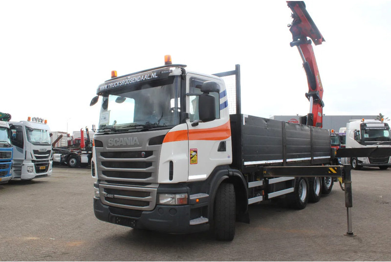 Scania G 480 + PALFINGER 500002EH 6x / JIB 3x + 8x4 STEERING + REMOTE - Darus autó: 3 kép. Scania G 480 + PALFINGER 500002EH 6x / JIB 3x + 8x4 STEERING + REMOTE - Darus autó: 3 kép.