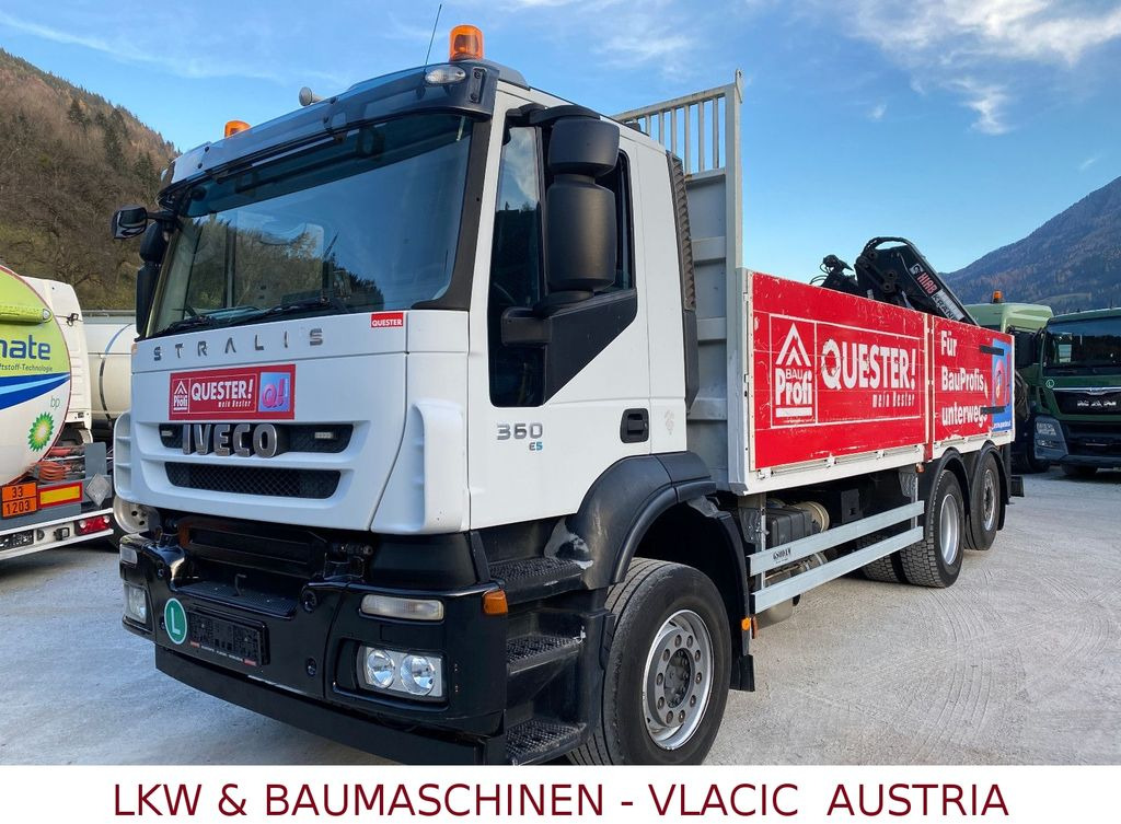 Iveco Stralis 360 Kran HIAB 166 4xHydr. Ladung 6,20m Iveco Stralis 360 Kran HIAB 166 4xHydr. Ladung 6,20m - Platós teherautó, Darus autó: 1 kép. Iveco Stralis 360 Kran HIAB 166 4xHydr. Ladung 6,20m Iveco Stralis 360 Kran HIAB 166 4xHydr. Ladung 6,20m - Platós teherautó, Darus autó: 1 kép.