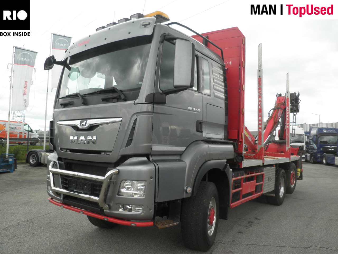 MAN TGS 28.500 6X4-4 BL - Rönkszállító teherautó: 1 kép. MAN TGS 28.500 6X4-4 BL - Rönkszállító teherautó: 1 kép.