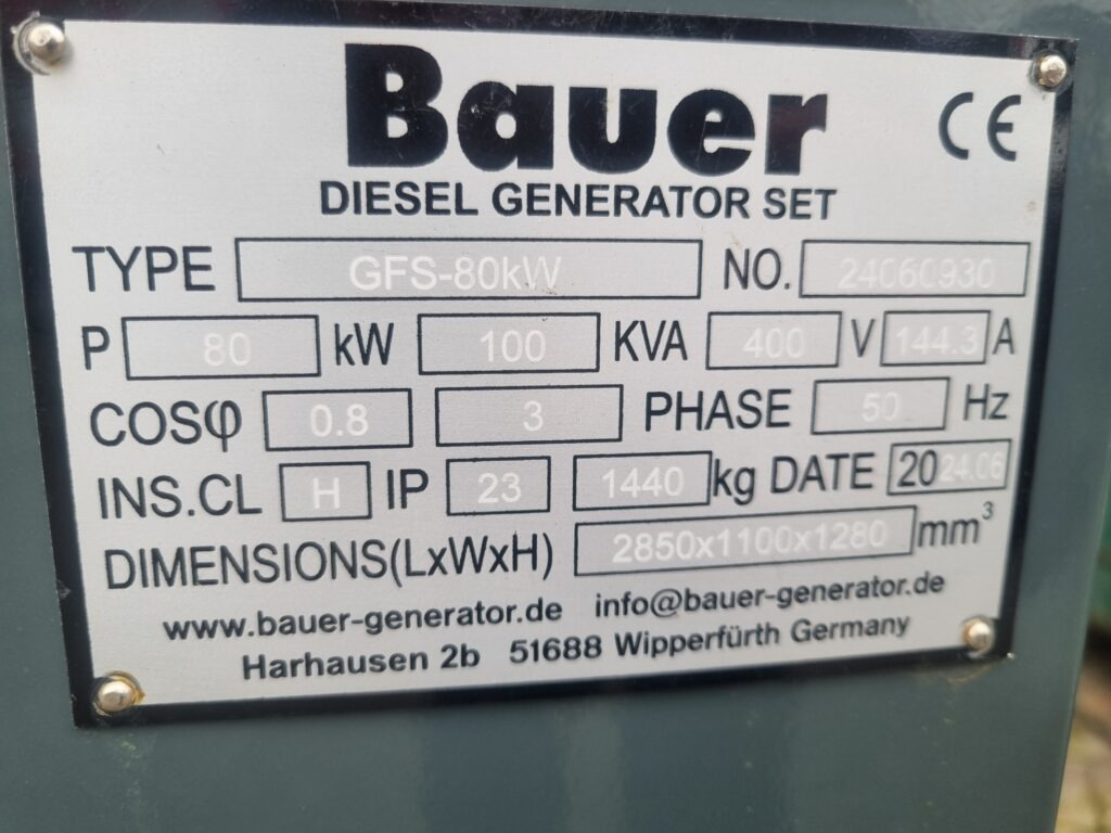 BAUER GFS-80 kW diesel generator - Áramfejlesztő: 4 kép. BAUER GFS-80 kW diesel generator - Áramfejlesztő: 4 kép.