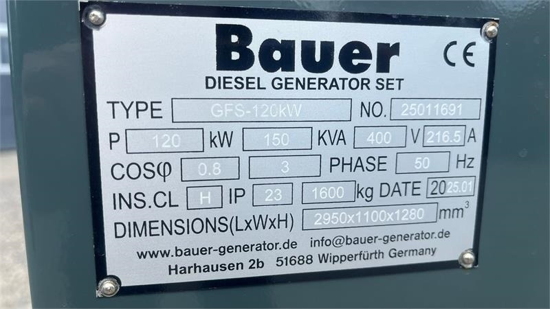Bauer GFS-120 ATS, 120 kW/150 kVA - Áramfejlesztő: 3 kép. Bauer GFS-120 ATS, 120 kW/150 kVA - Áramfejlesztő: 3 kép.
