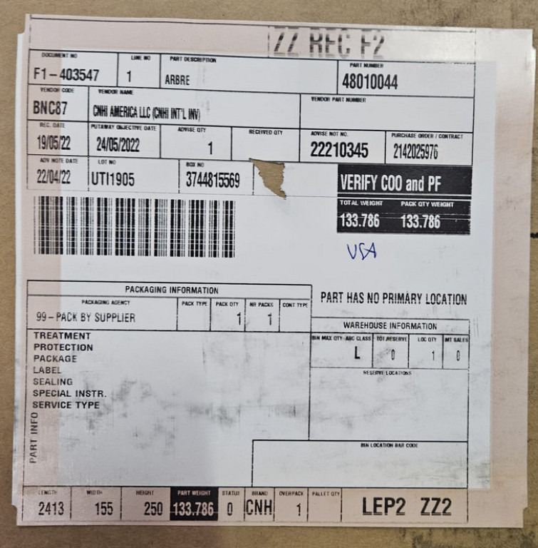 Case 48010044 - Féltengely - Építőipari gépek: 3 kép. Case 48010044 - Féltengely - Építőipari gépek: 3 kép.