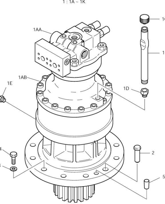 Doosan 401-00325B - 401-00290A - Fordító motor - Építőipari gépek: 1 kép. Doosan 401-00325B - 401-00290A - Fordító motor - Építőipari gépek: 1 kép.