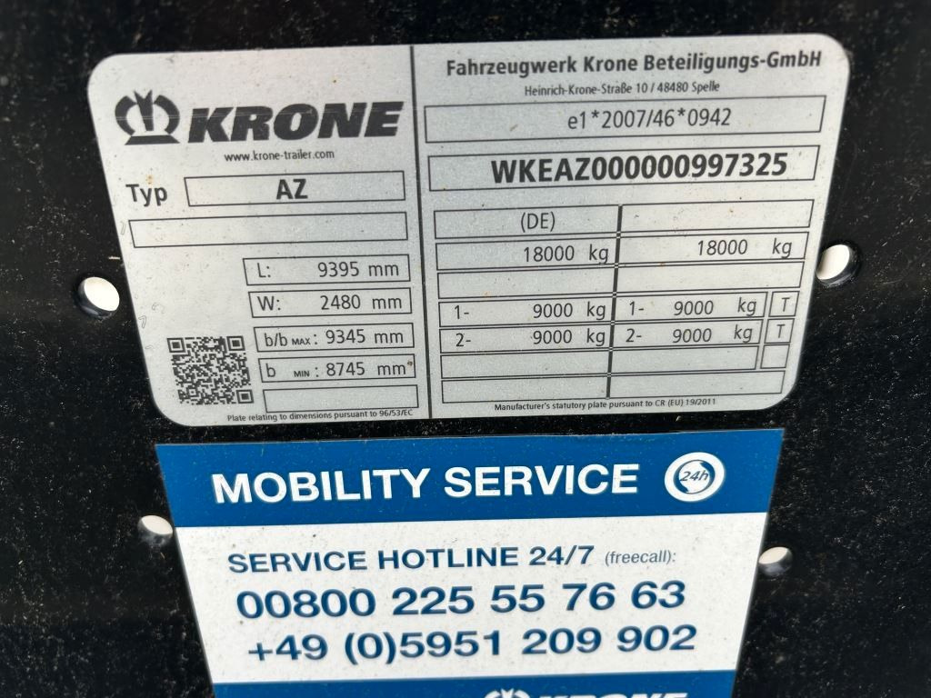 Krone 2 Achswechselfahrgestell, Typ: AZW 18 eL3B9 - Pótkocsi cserefelépítményes: 4 kép. Krone 2 Achswechselfahrgestell, Typ: AZW 18 eL3B9 - Pótkocsi cserefelépítményes: 4 kép.